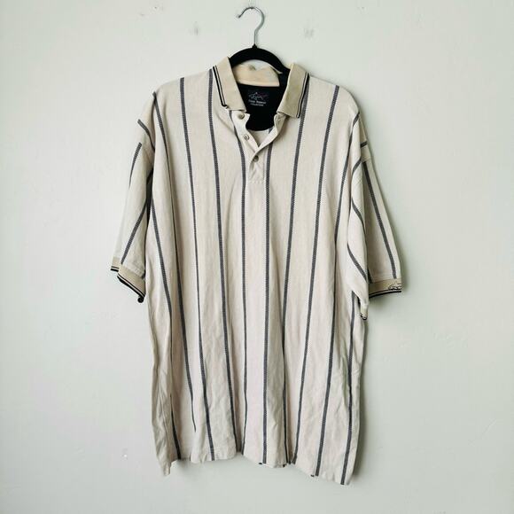 Greg Normal Collection Polo quarter button striped men’s XL - Picture 1 of 7